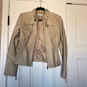 NY & Co Cream Leather (PU) bomber-style jacket